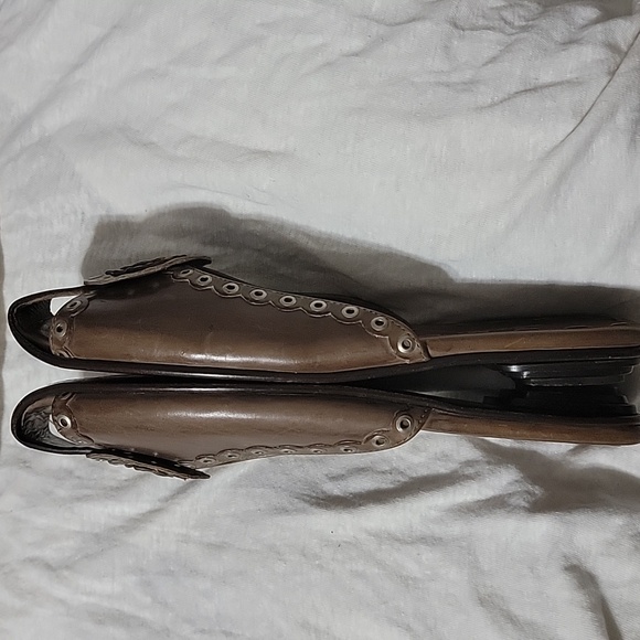 Robert Zur Leather Gromets Sandals Slides Slip On Mules Flats - Picture 7 of 8